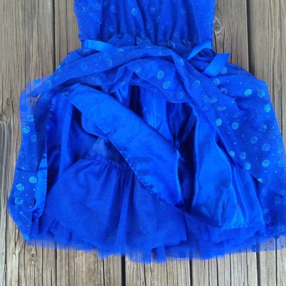 🔸 Sparkly Blue Polkadot Dress Navy|Royal Blue - Picture 4 of 7